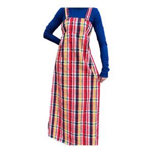 1960’s Plaid Pinafore Maxi Dress